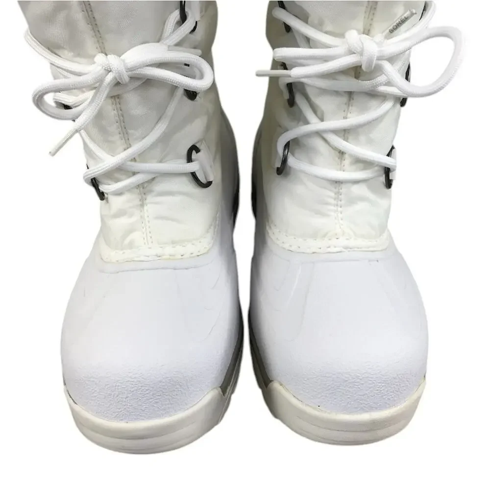 SOREL Snowlion Insulated Knee High Winter Boots Sz 9 White Cozy Stylish Durable